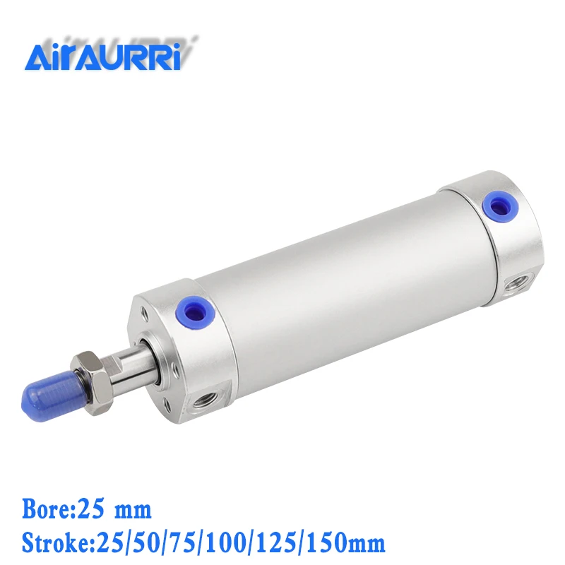 Round cylinder 25mm bore 25/50/75/100/125/150mm stroke CG1BN Rubber bumper / CG1BA air cushion telescoping pneumatic Обустройство