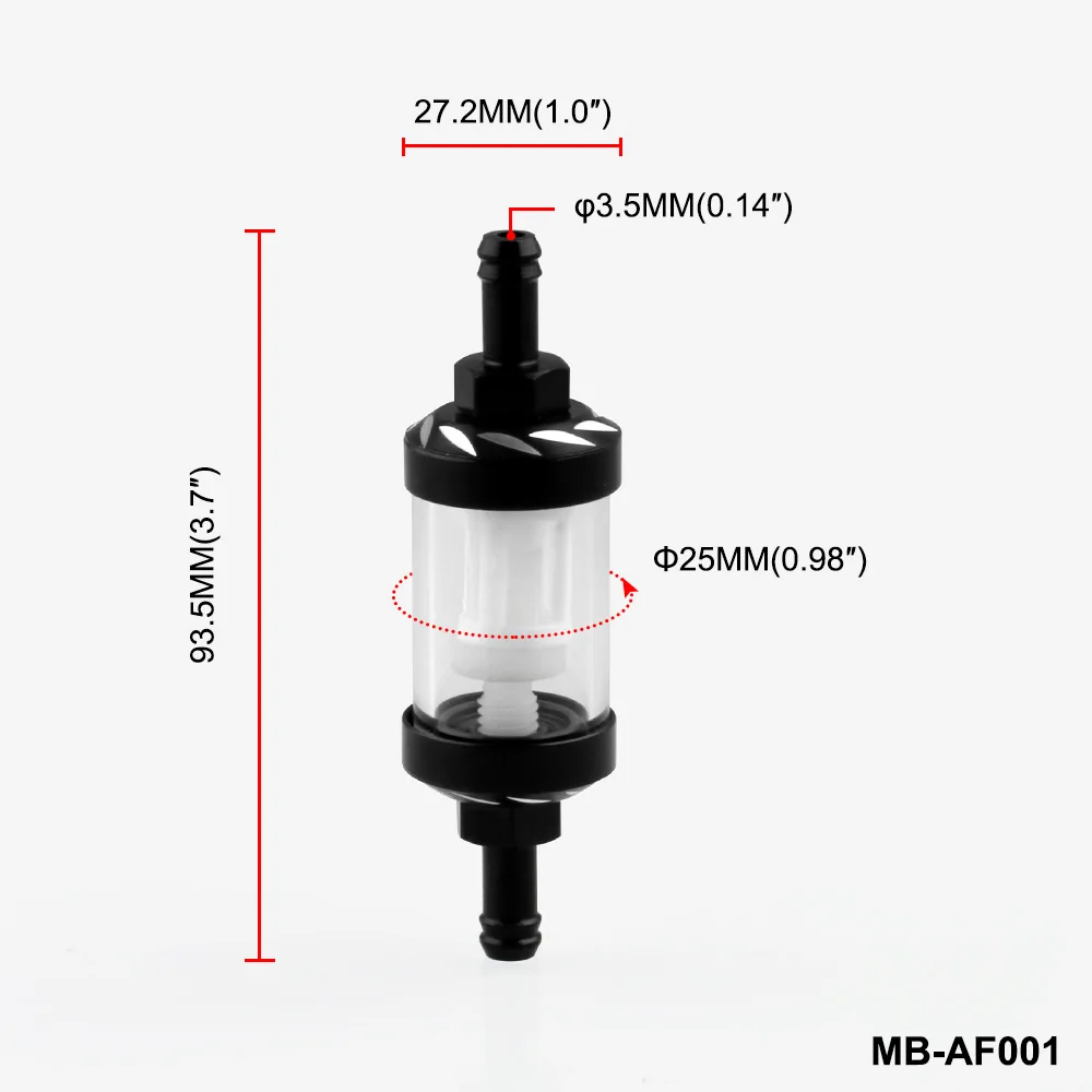CARCHET 8 мм 5/16 &quotмотоциклетный внутренний топливный фильтр черный для мотокросса