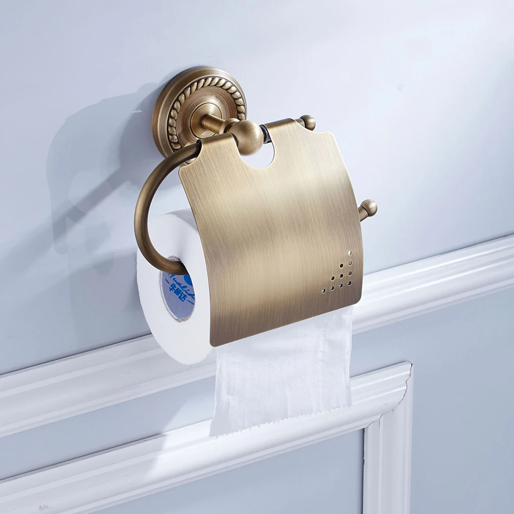 

1PC Paper Rack Bronze Brass Antique Portable Household Roll Paper Rack Accessories Storage Rack Toilet Holder for Toilet Home
