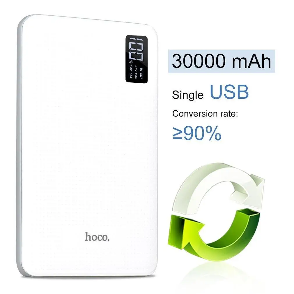 HOCO power bank 30000mAh портативное зарядное устройство для телефона с быстрой зарядкой USB