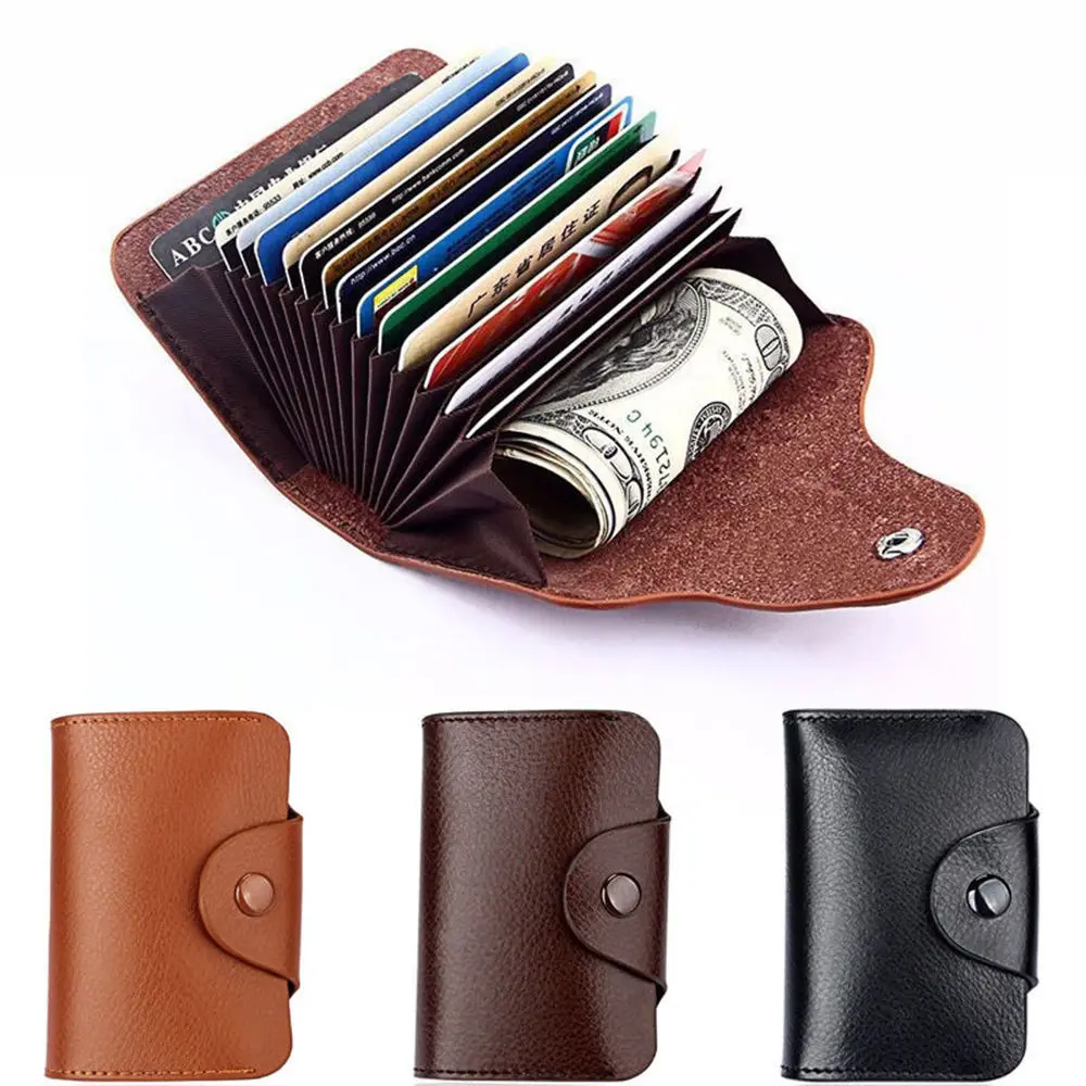 Из искусственной кожи держатель для карт Алюминий унисекс RFID Блокировка карман