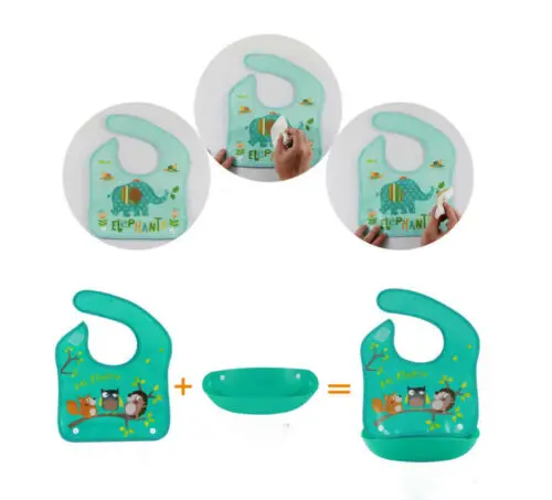 2019 Hot New Infant Baby Girls Boys Silicone Waterproof Bib Washable Roll Up Crumb Catcher Feeding Eating | Детская одежда и обувь