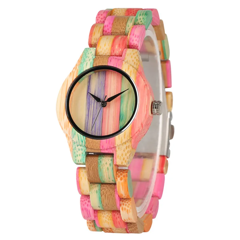 

Handmade Bamboo Quartz Watch Movement for Women Colorful Casual Bamboo Watches Super Lightweight Bamboo Wooden Wrist Watches