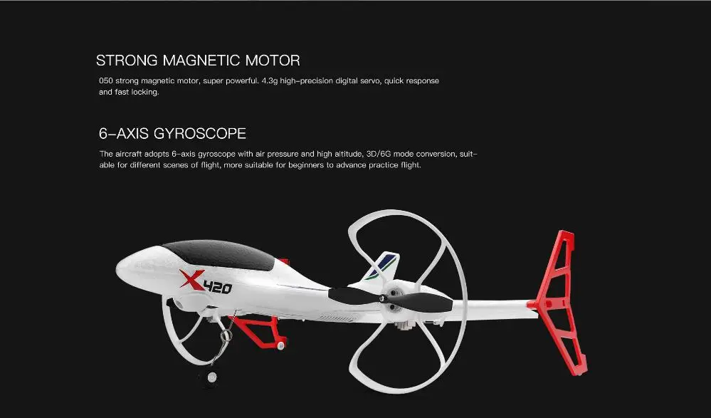 Квадрокоптер XK X420 2 4G 6 каналов 420 мм 3D6G VTOL вертикальный взлет и посадка EPP 3D