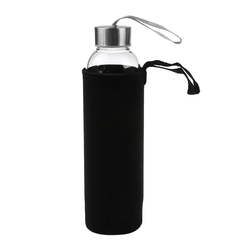 Новинка стеклянная Спортивная бутылка для воды с чайным фильтром защитный мешок