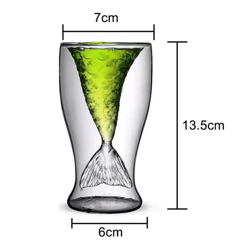 

Creative Mermaid Cocktail Glass Cup 100ml Wine Double Wall Glasses Funny Whiskey Vodka Shot Glass Cute Lady Beer Mug Droshipping
