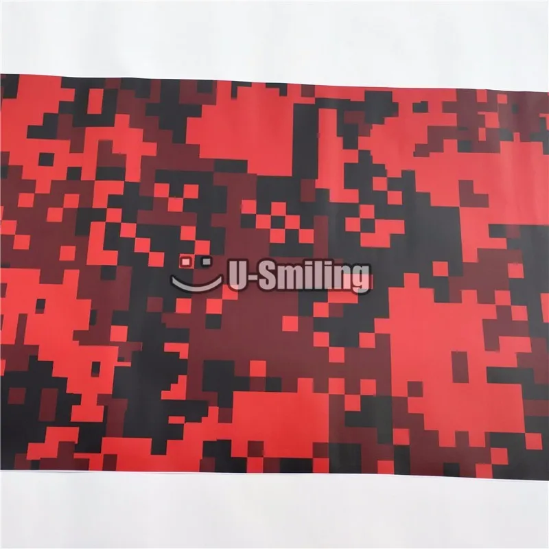 

Red Digital Camouflage Camo Vinyl Film Car Vinyl Wrap Film Roll Car Sticker Foil Sticker Sheet Bubble Free Bike Console Computer