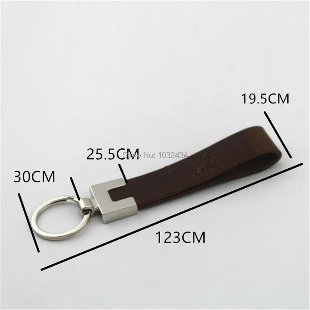 

500pcs/lot Custom Engraved Personality Leather Car KeyChain Buckle Jewelry Key Rings Holder Genuine Bag Pendant
