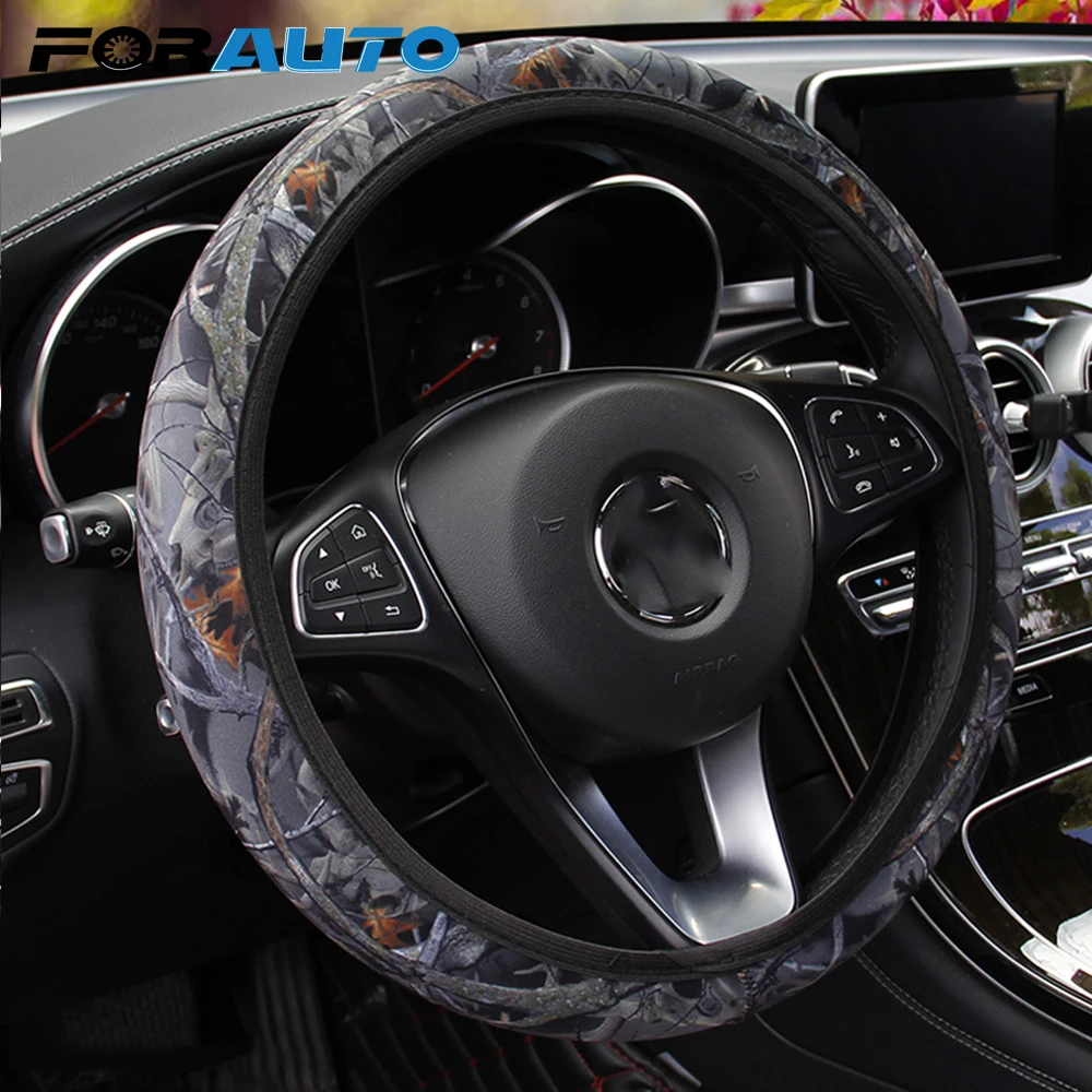 FORAUTO автомобильный Стайлинг DIY чехол на руль Противоскользящий камуфляж