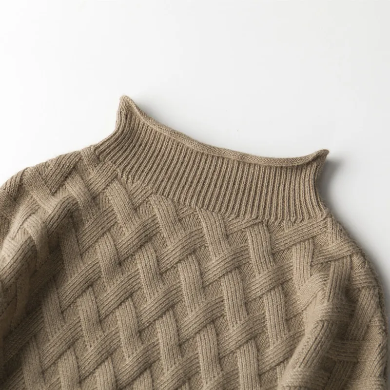 Корейская версия нового двухслойного свободного Кашемирового свитера с высоким