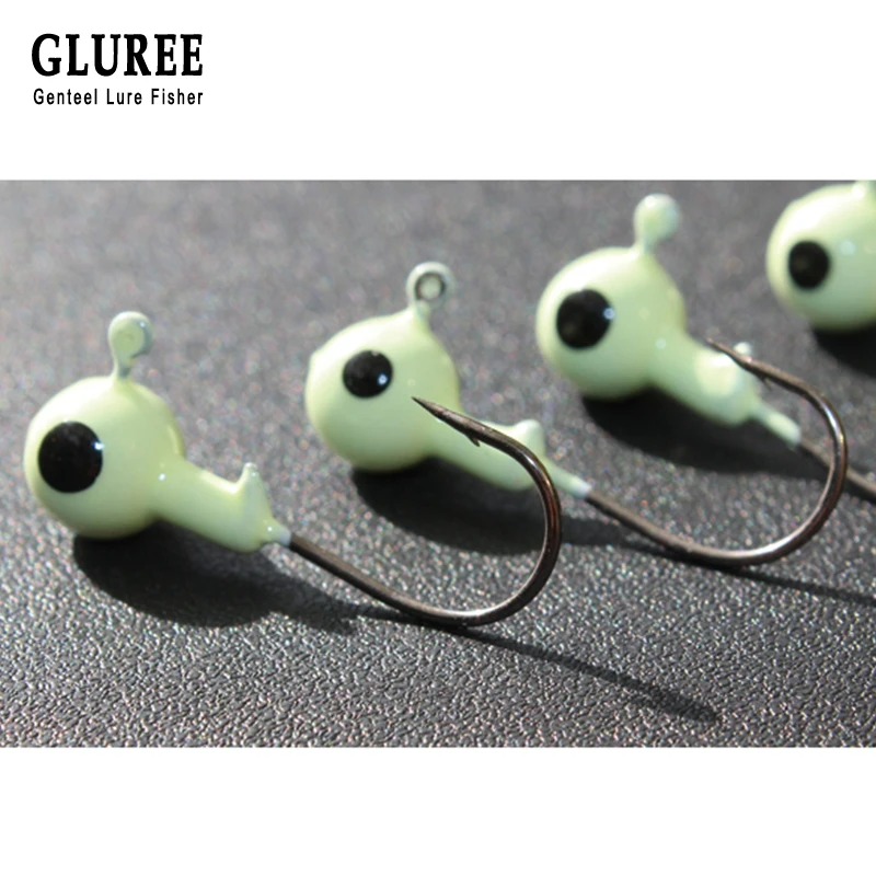 GLUREE крючки световой Lead Jig 5 шт./лот 1 7 5g 2.5g 3.5g г 10 голова рыболовный крючок с