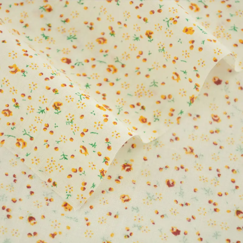 Ткань из 100% хлопка кукольные куклы маленький оранжевый цветок дизайн текстиль