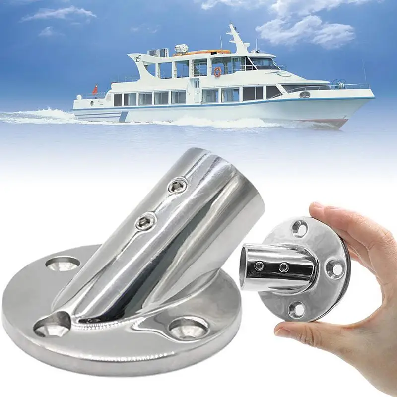 New 22MM 30 Degree Boat Deck Handrail Rail Fitting Round Base Corrosion Resistant Tube Marine Hardware Yacht Ship | Автомобили и