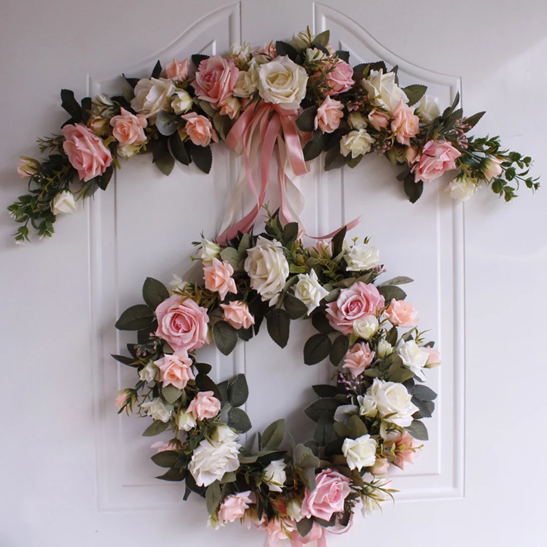 Шелковая Роза искусственная цветок венки двери безупречное качество круглый