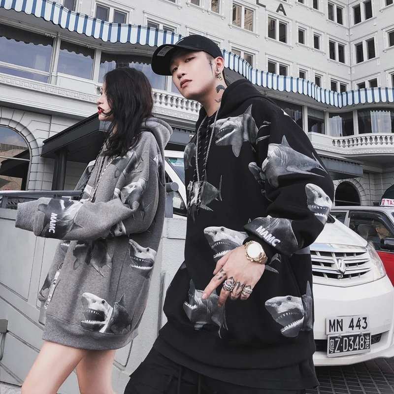 Высокое качество Акула печати хип хоп xxx tentacion толстовки modis модная мужская