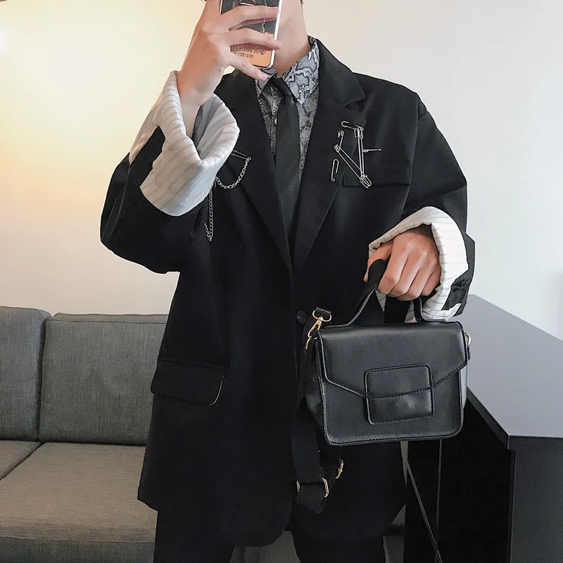 2019 Весенняя Новинка стежка дизайн свободные мужской костюм блейзер cinto masculino veste