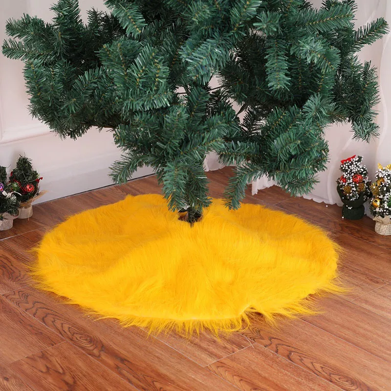 Золотая Рождественская елка юбка 78 см плюшевая Высококачественная для