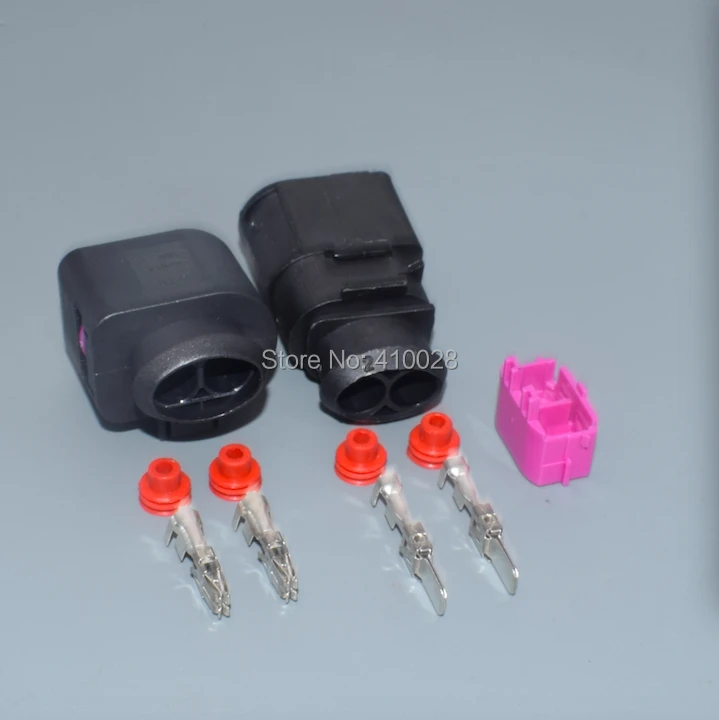 

shhworldsea 2.8mm Fan Socket For Car Automotive Connector 2 Pin Auto Plug With Terminals And Seals 7122-1824-40 7223-1824-40