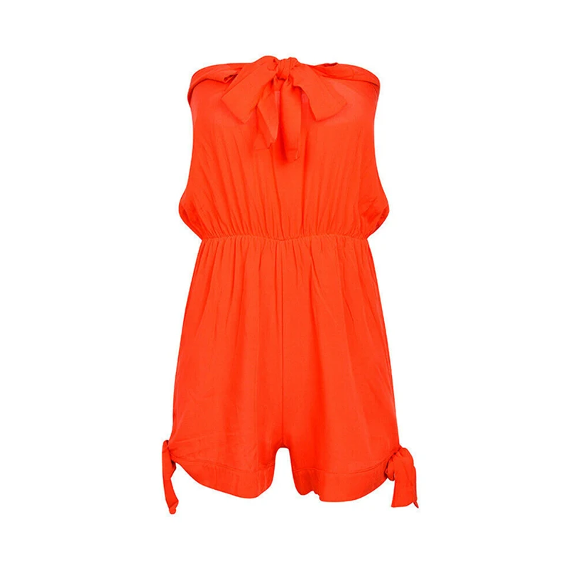 New Fashion Women's Playsuit Woman Causal Lace Up Black Short Romper Ladies Sexy Holiday Beach Jumpsuits Overall | Женская одежда
