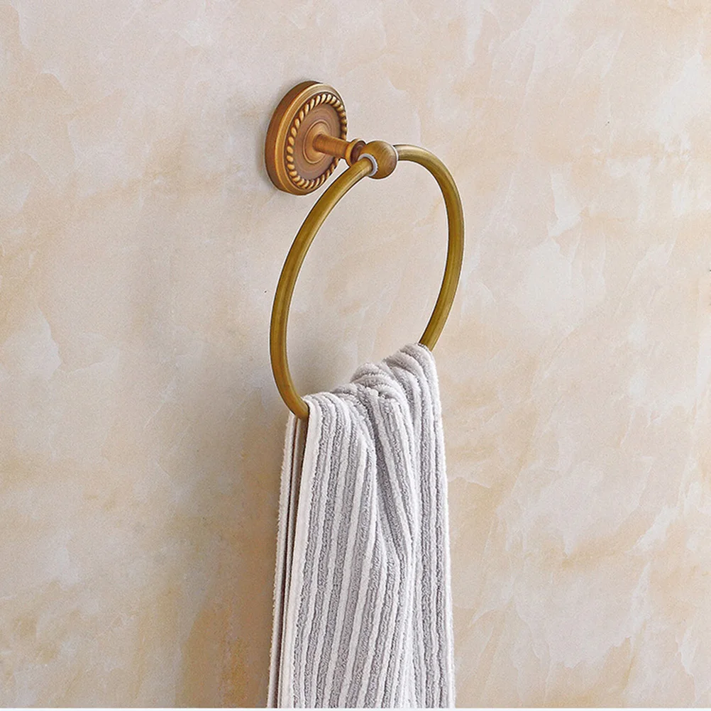 

Bath Towel Ring Hand Towel Rack Wall Mount Copper Circle Towel Holder Bathroom Hardware Accessory