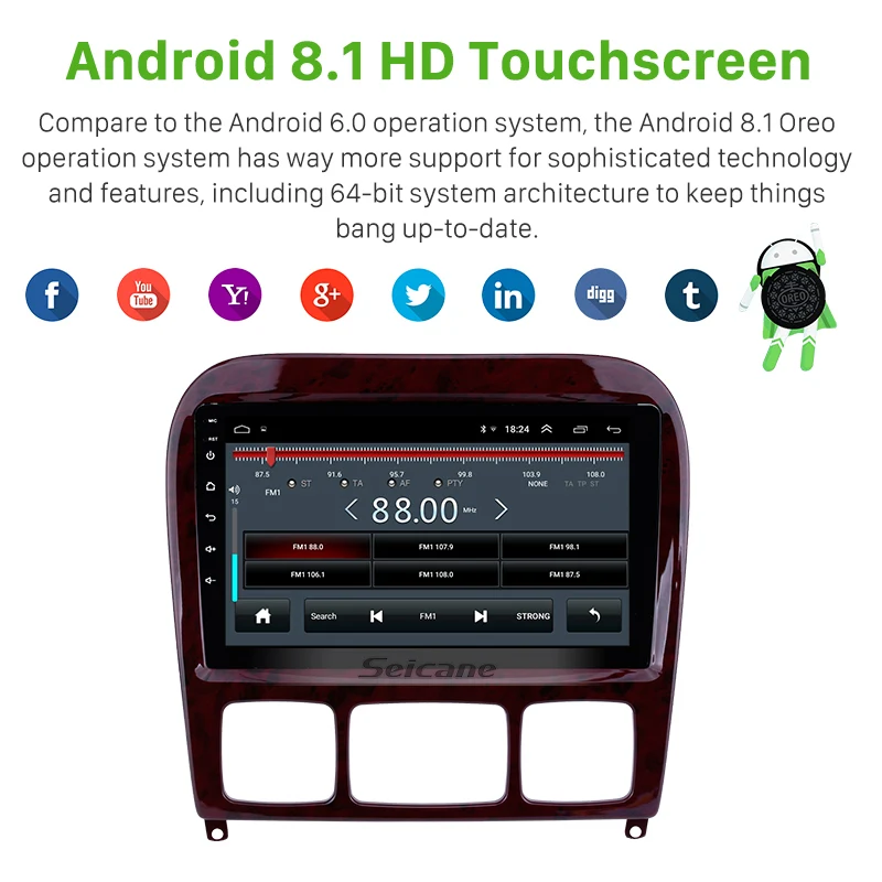 Seicane Android 9 1 автомобильный GPS плеер стерео для Mercedes Benz S Class W220 S280 S320 S350 S400 S430 S500 S600 AMG
