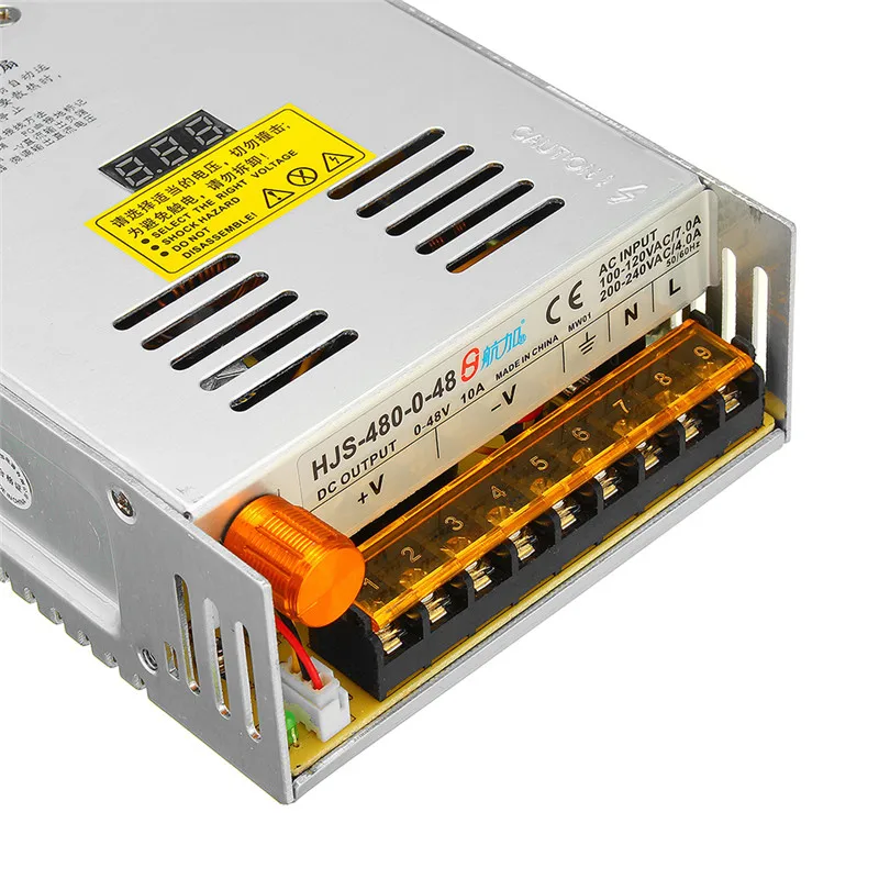 CLAITE импульсный источник питания трансформатор Регулируемый AC 110/220V к DC 0-48V 10A 480W с