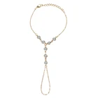 Винтажные браслеты с кристаллами, для женщин, свадебные, в стиле бохо, Роскошные, на палец, с цепочкой, ювелирные изделия Shellhard