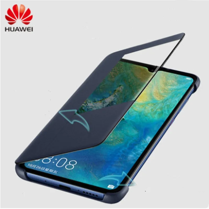 Оригинальный кожаный чехол с откидной крышкой Cenmaso Huawei Mate 20 Pro умный окошком для