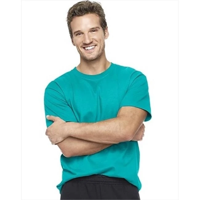 Hanes 5180 Beefy T футболка с коротким рукавом для взрослых Размер Средний сине