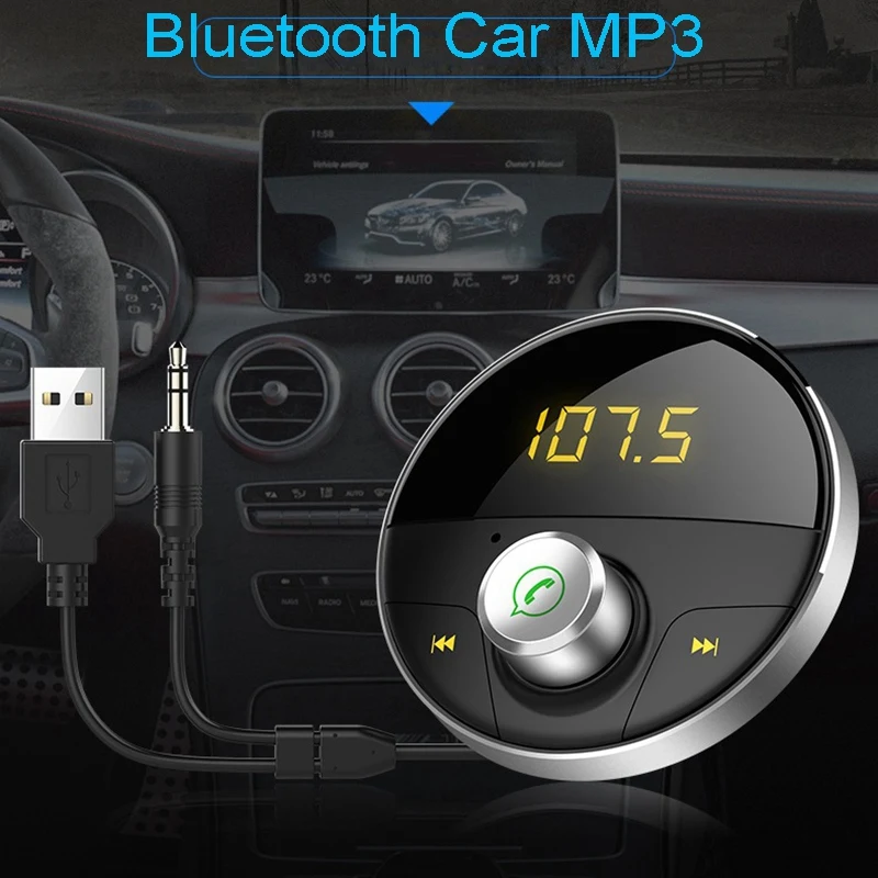 Bluetooth Aux Handsfree Car Kit 3 5 мм аудио MP3 плеер с Tf слотом беспроводной fm передатчик