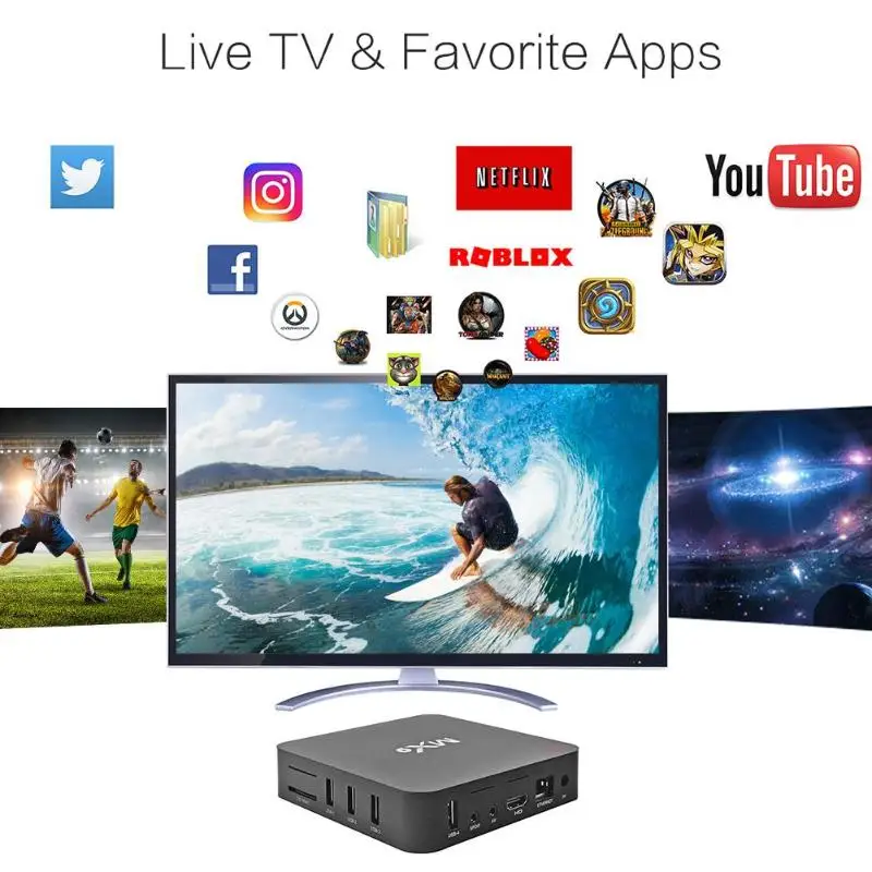MX9 4 K четырехъядерный 1G/8G Android tv BOX Mini PC потоковый медиаплеер поддерживает sd карту