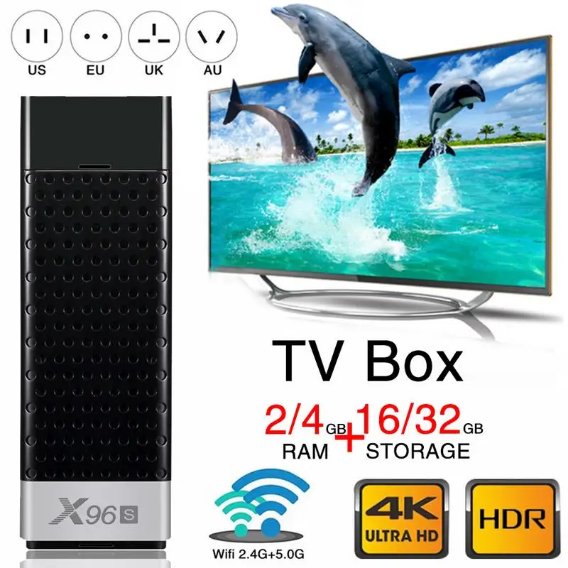 X96S Bluetooth 4.2 Network Player Amlogic S905Y2 4-core Cortex A53 Android 8.1 4G+32G Intelligent TV Box 4K 2K HD Set Top | Электроника