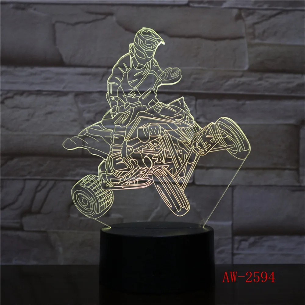 ATV Форма 3D лампа Дюна пляж Багги LED Luminaria Cruiser ночник подарки для друга