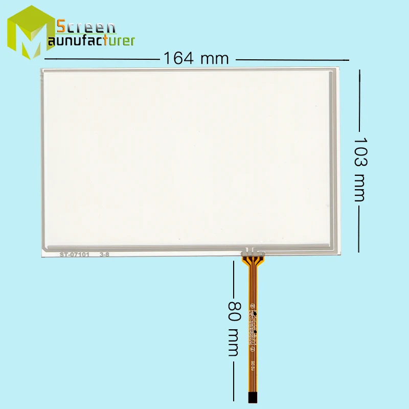 

7 inch Resistive Touchscreen 164*103 FOR medical industrial device AT070TN83V.1 tn84 A070VW05 4 Pin 7.1'' digitizer Touch panel
