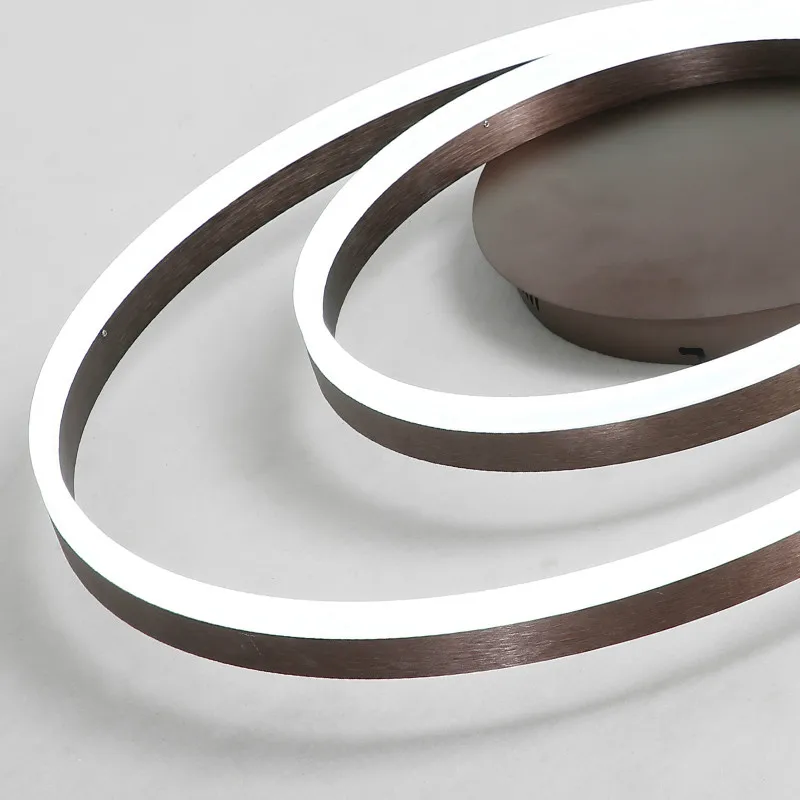 

Modern remote control led ceiling lights for living room lamparas de techo dimming led ceiling lamp coffee color double circle