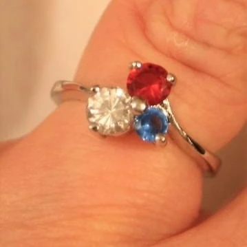Sparkling Prong-Set PARK LANE &quotАмерикана&quot красный белый и синий палец кольцо Размер 5 |