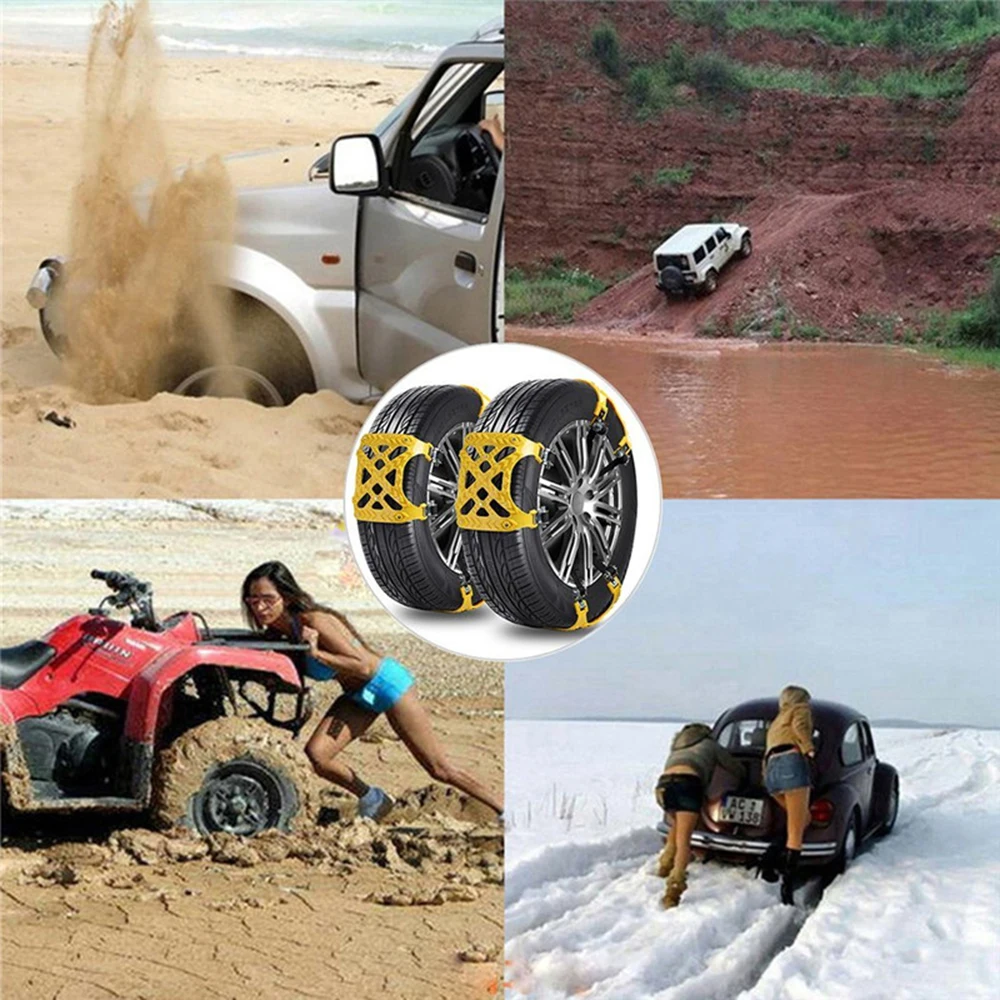 

1pcs/set Car Tyre Winter Roadway Safety Tire Snow Adjustable Anti-skid Safety Double Snap Skid Wheel TPU Chains