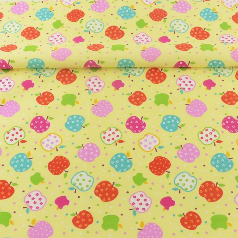 Yellow Quilting Patchwork Twill Cloth Tecido Scrapbooking Decoration Apples Designs Telas 100% Cotton Fabric Sewing Bedding | Дом и сад