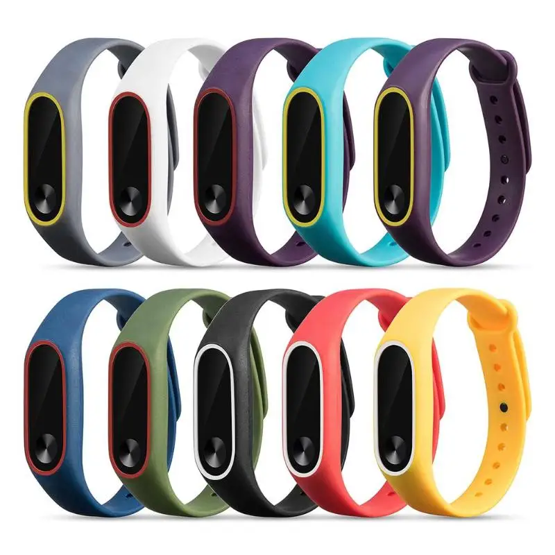 Цветной силиконовый браслет для Mi Band 2 сменный Браслет часов аксессуары Xiaomi mi2 1