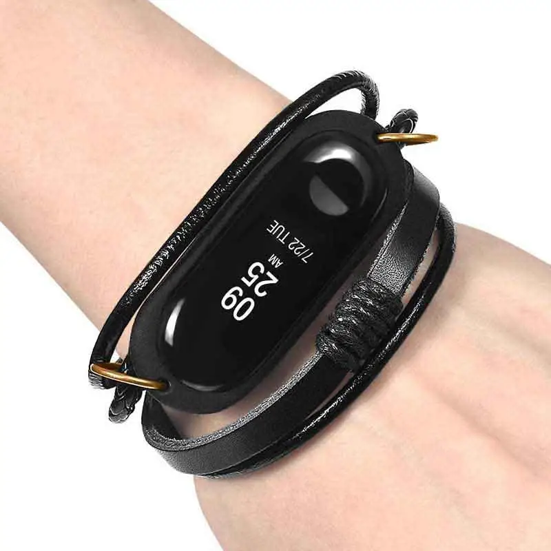Coolaxy ремешок для Xiaomi Mi Band 3 многослойный Плетеный сменный ручной работы плетеная