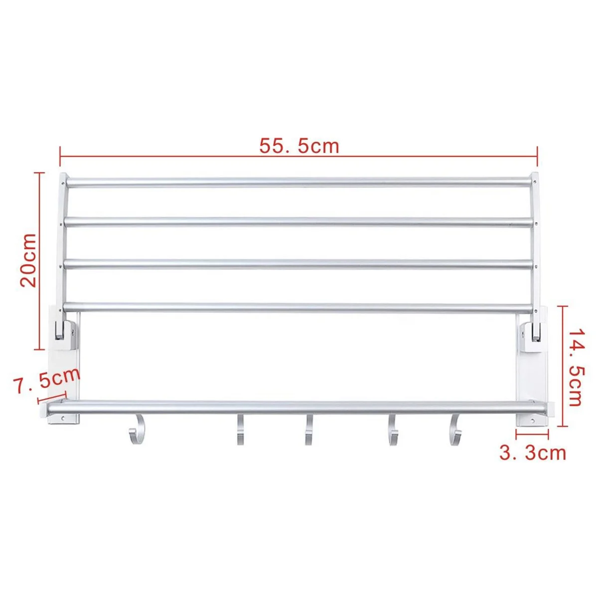 Promotion! Silver Modern Double Wall Mounted Bathroom Bath Towel Rails Holder Storage Rack Shelf | Bars