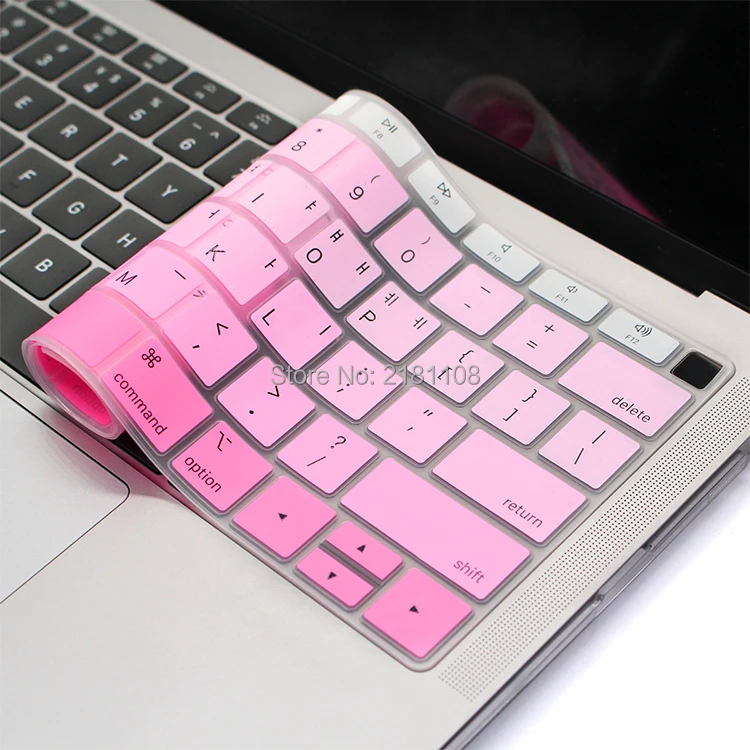 Корейская Радужная накладка на клавиатуру силиконовая защитная для Macbook Air 13 2018 с