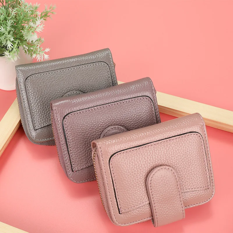 New Genuine Leather Women Short Wallet Female Hasp Small Coin Purse Zipper Ladies Luxury Designer Card Holder | Багаж и сумки
