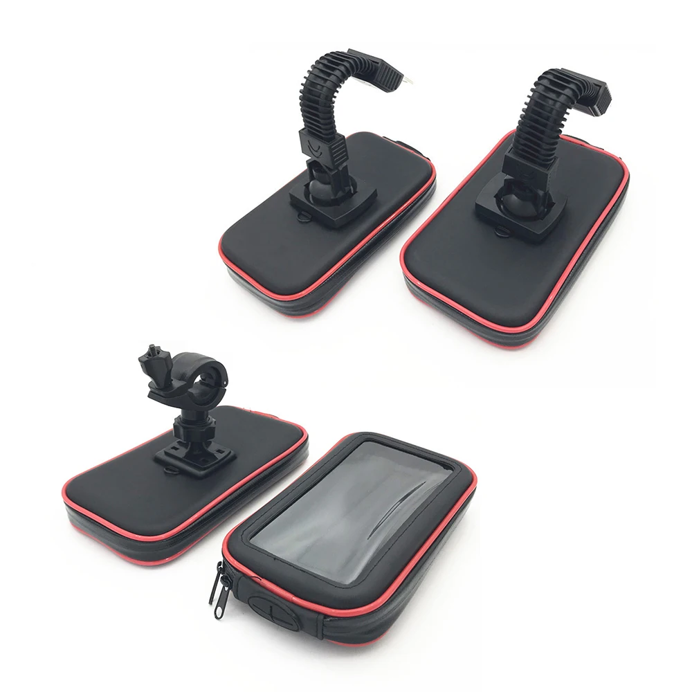 Motorcycle Bicycle Bracket Rearview /Handlebar Holder Mount Waterproof Bag Pouch Cover Case for Universal Mobile Phone GPS | Автомобили и