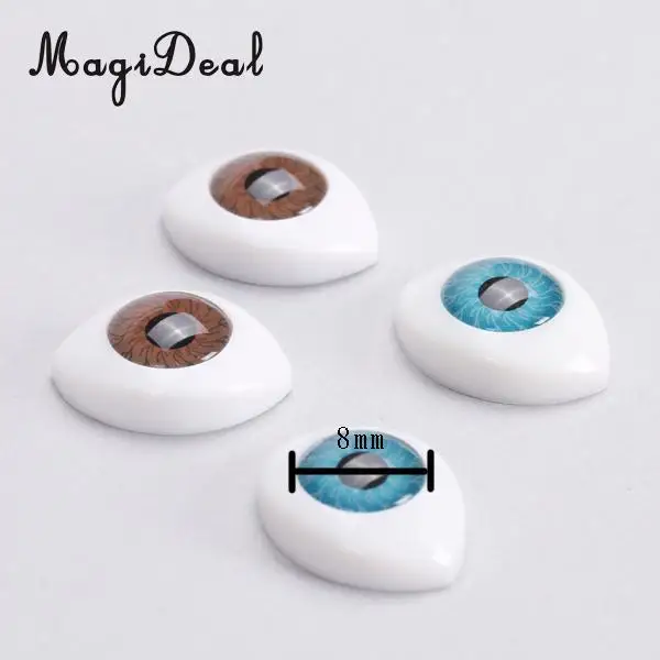 MagiDeal 4 цвета 8 шт Пластиковые Овальные Полые задние пластиковые глаза для куклы