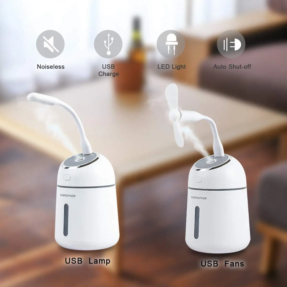 Новый мини-увлажнитель-с USB вентилятором светодиодный светильник для спальни