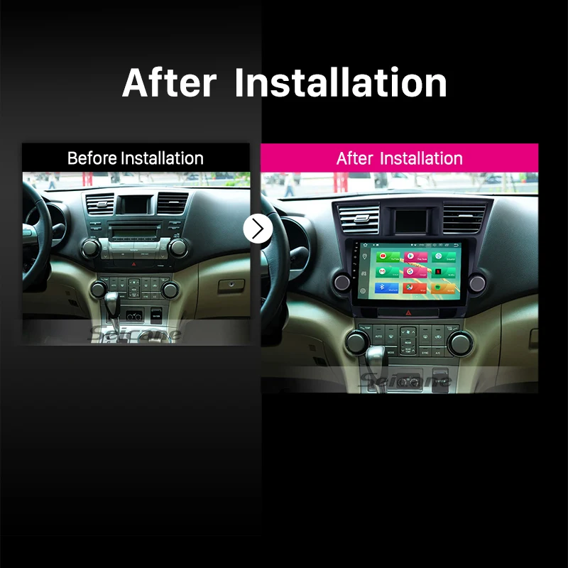 Seicane gps автомобильный 1Din Android 9 0 HD 10 1 &quotРадио для Toyota Highlander 2009 2010 2011 2012 2013 2014