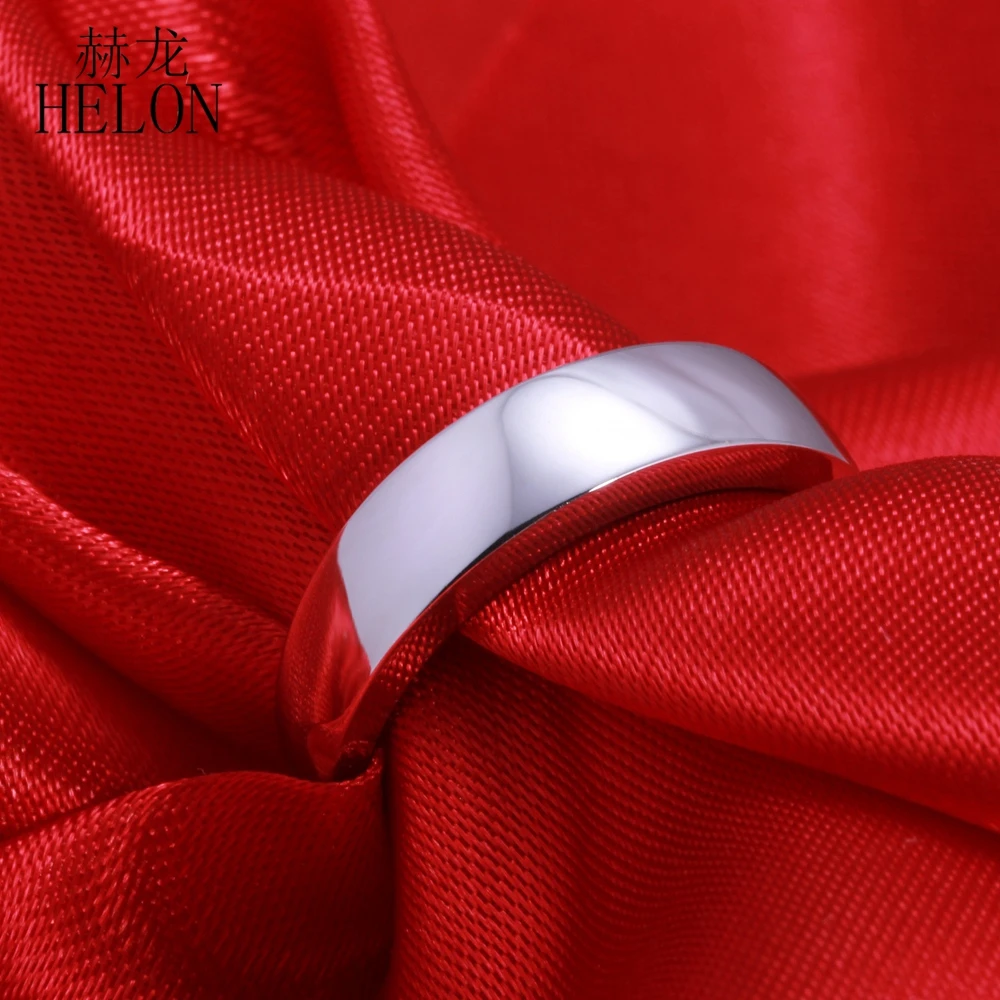 HELON Solid 10K White Gold simple elegant Trendy Fine Jewelry Engagement Wedding Anniversary Ring Band Men's Style | Украшения и
