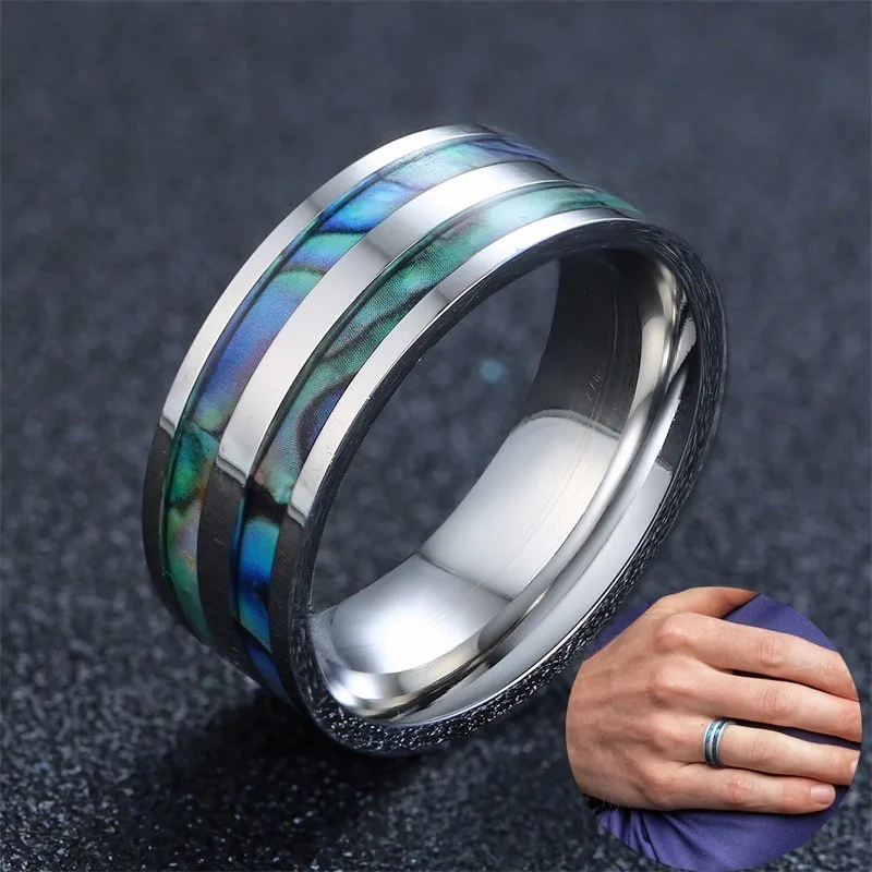 8 мм кольца из нержавеющей стали с корпусом стиль инкрустация для мужчин удобная