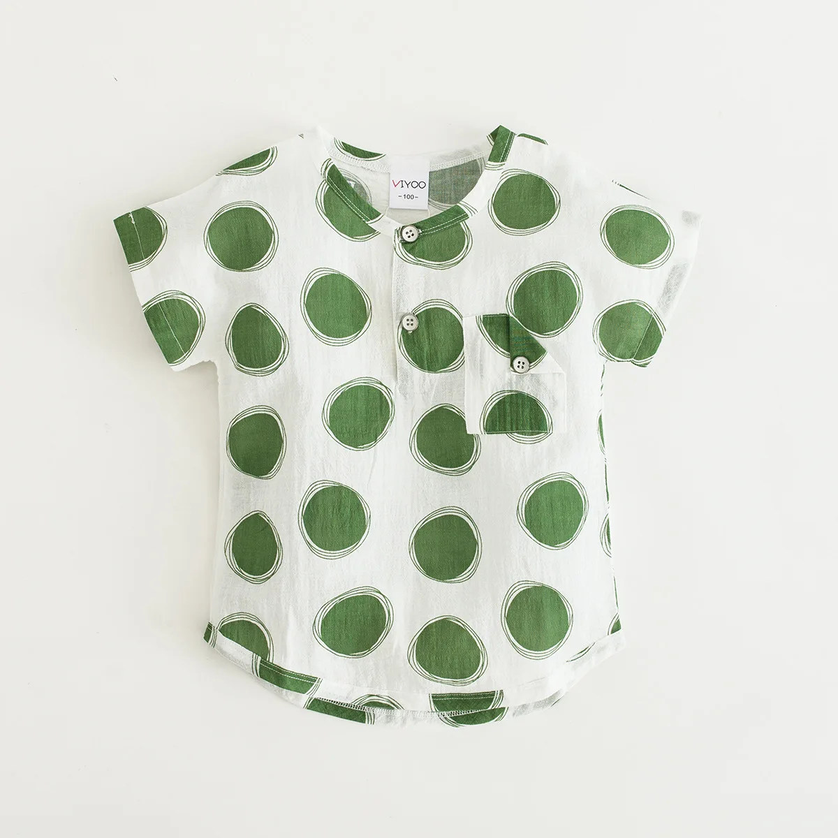 Детская Хлопковая футболка в горошек с коротким рукавом на возраст 2 8